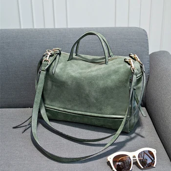 

Simple Shoulder Bag Shopping Retro Handbag Modern PU Frosted Luxury Vintage Women Bag Soft Messenger Medium Zipper Double Straps