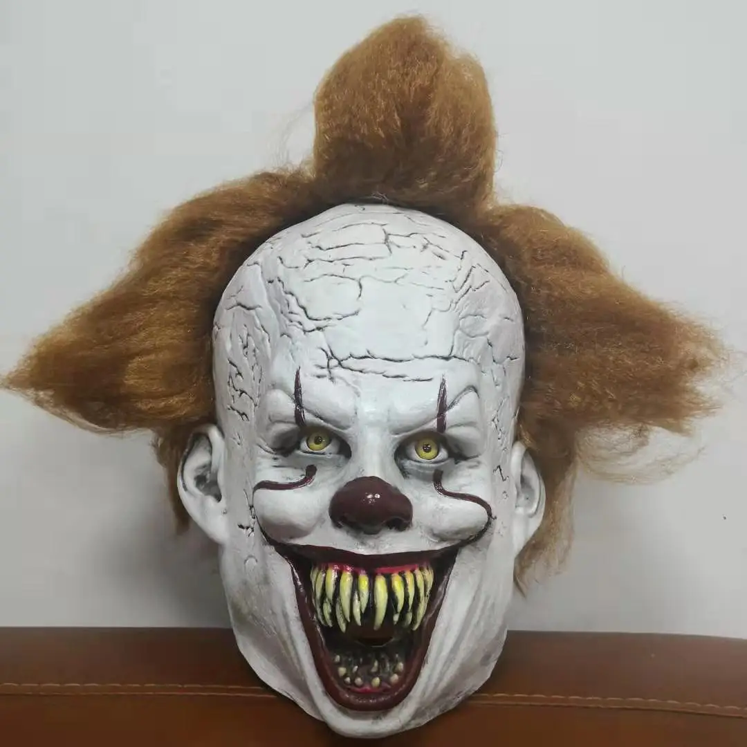 Pennywise это клоун Стивен Кингс это Хэллоуин Маска Тушь для лица латексные маски Ужас Slasher смайлик Джокер Джинкс пятница страшная маска