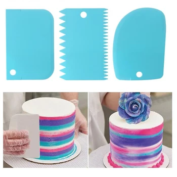 

3PCS/Lot Cream Scraper Irregular Teeth Edge DIY Scraper Cake Decorating Fondant Pastry Cutters Baking Spatulas Tools Molds