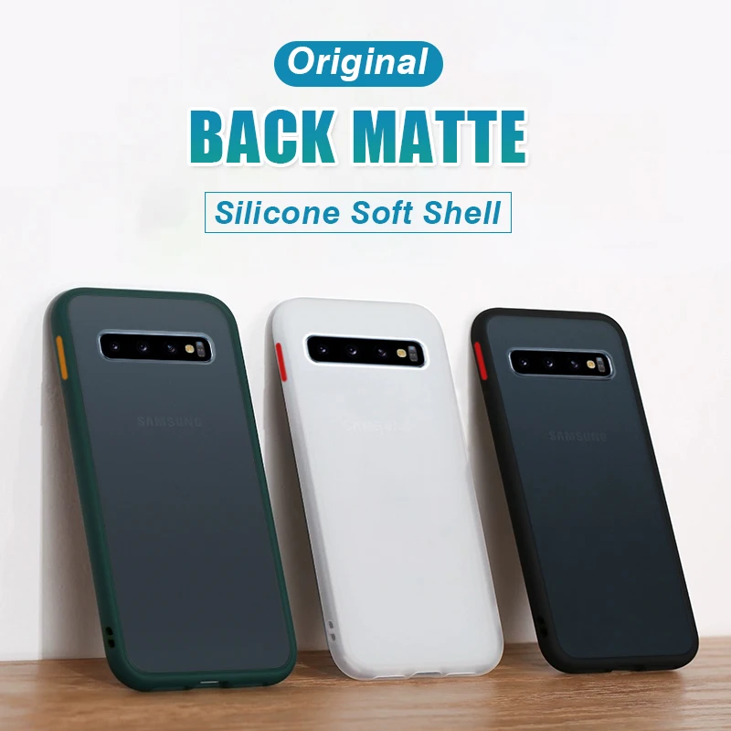 Luxury Soft Silicone Bumper Phone Case For Samsung Galaxy S8 S9 S10 S10E Plus Note 8 9 10 Pro Matte Back Cover Shockproof |