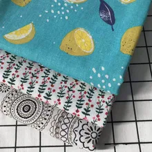 Лимонная/Цветочная набивная льняная хлопчатобумажная ткань тканая швейная хлопчатобумажная льняная ткань DIY стеганая sofacver наволочка тавлот материал