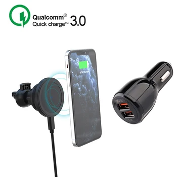 

15W Car QI Wireless Charger Holder Magnetic Air Vent Mount Dock For iPhone 12 Mini/12/12 Pro MAX Magnetic Wireless Charger