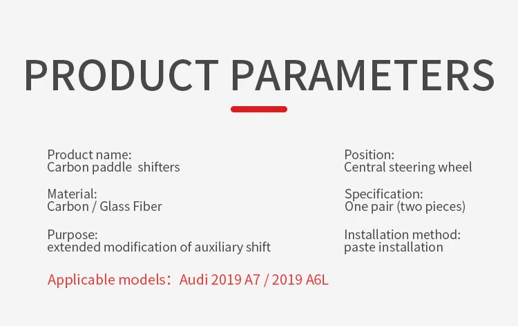 T-carbon Steering Paddle Shifter For Audi A3 A4 A6 A7 C8 A8 D5 E-tron Car Shift Paddle Shifter Gear Accessories