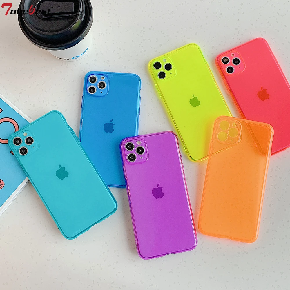 最高のイエローオレンジ色の携帯電話ケース Iphone 13 12 11 Pro Max X Xs Xr 7 8 Plus Se Ins人気のソフトキャンディーカラーのケース Aliexpress 携帯電話 電気通信