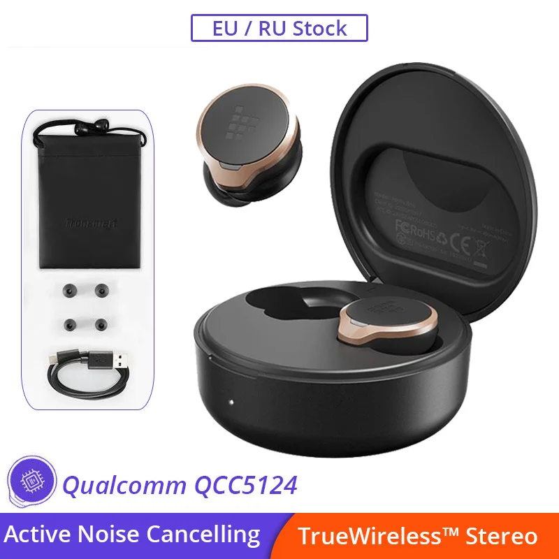 Ajazz TWS наушники ANC (активное шумоподавление) Bluetooth Беспроводные с QualcommChip QCC5124 aptX AAC