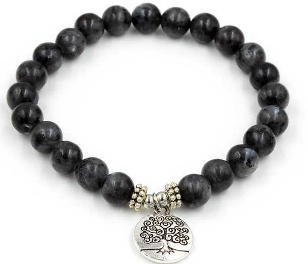8mm uh4 elastic adjusted Charm nature stone bead Reiki Frosted agate Onyx Lotus life tree Buddha head Bracelet | Украшения и
