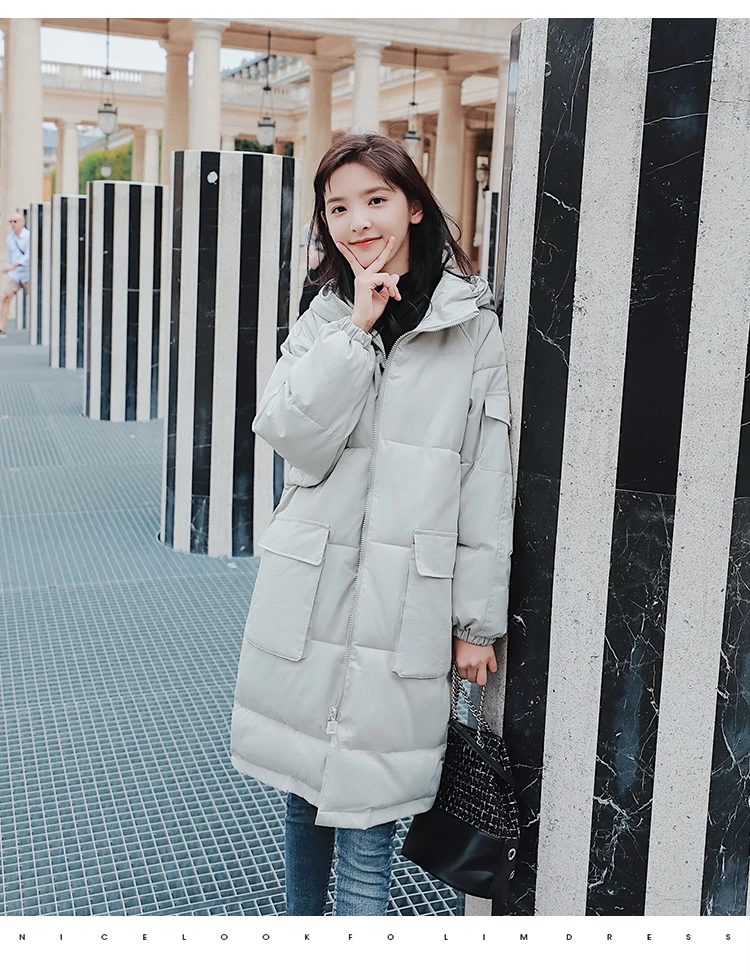 Long Sleeve Mid-length Pocket Zipper Cotton-padded Clothes/Cotton Coat Winter Casual Fashion Qyzfsy1011