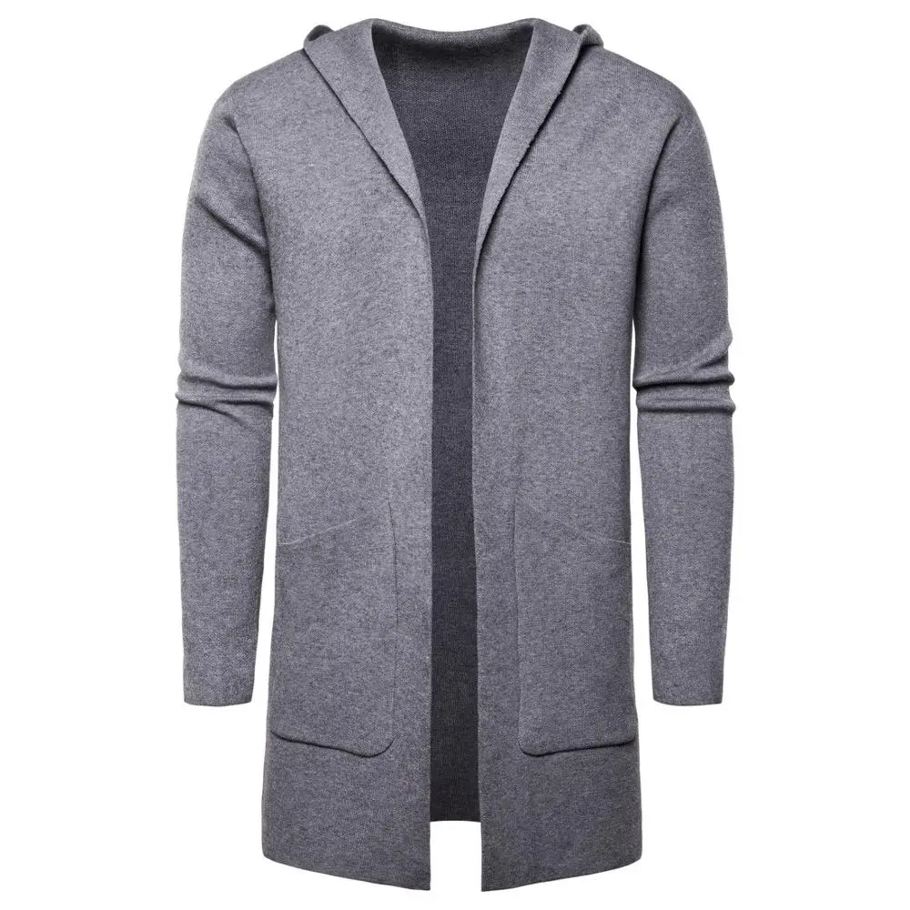 Ceny Nowy sweter męski jednolity pulower dorywczo sweter z kapturem jesienno zimowy ciepły Femme męskie ubrania Slim Fit Jump