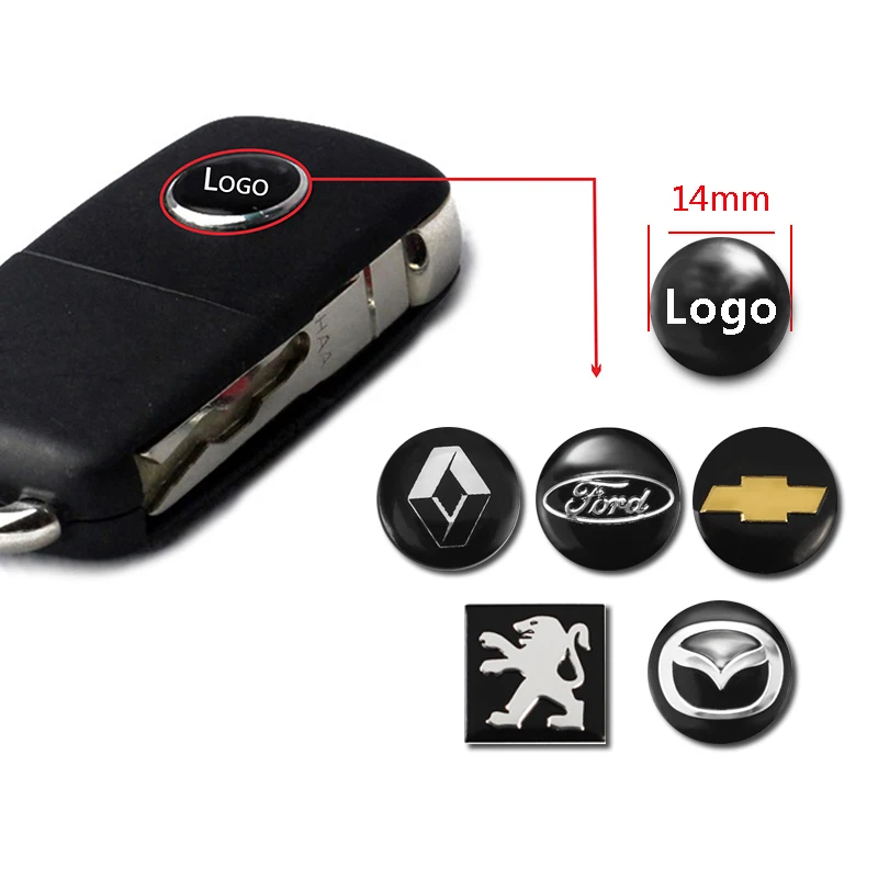 5Pcs Car Key Stickers Emblem Styling For Honda Skoda Jeep Ford Toyota VW Peugeot Kia Renault Citroen Mitsubishi | Автомобили и