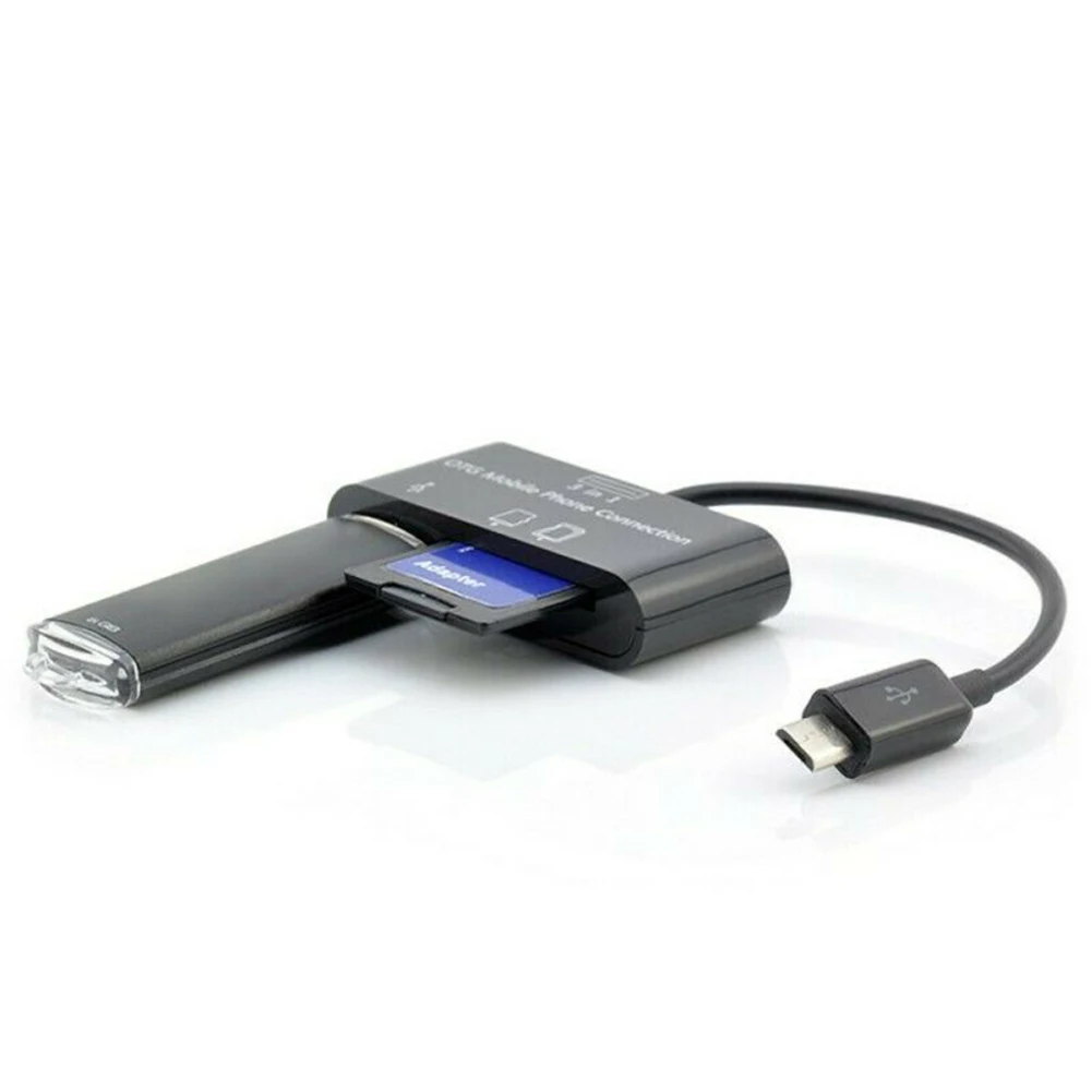 3 в 1 Micro USB OTG сплиттер Кардридер разъем с кабелем TF внешний концентратор адаптер стабильная быстрая передача для samsung