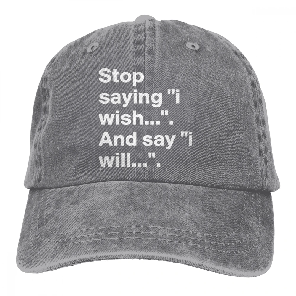 Перестаньте говорить, я хочу и сказать, что я буду Casquette черные унисекс Мужские Женские джинсовые бейсболка с ремешком кепки Регулируемый Гольф папа шляпа