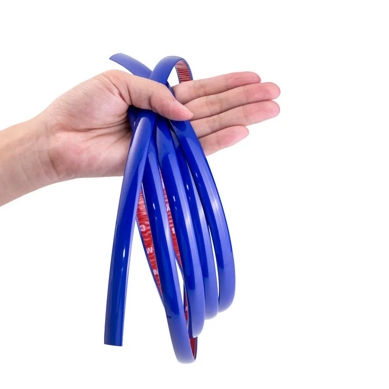 Blue Car Window Decoration Protector  PVC Strip Chrome Styling Auto Window Edge Chrome-plated Moulding Trim Strip Automobiles