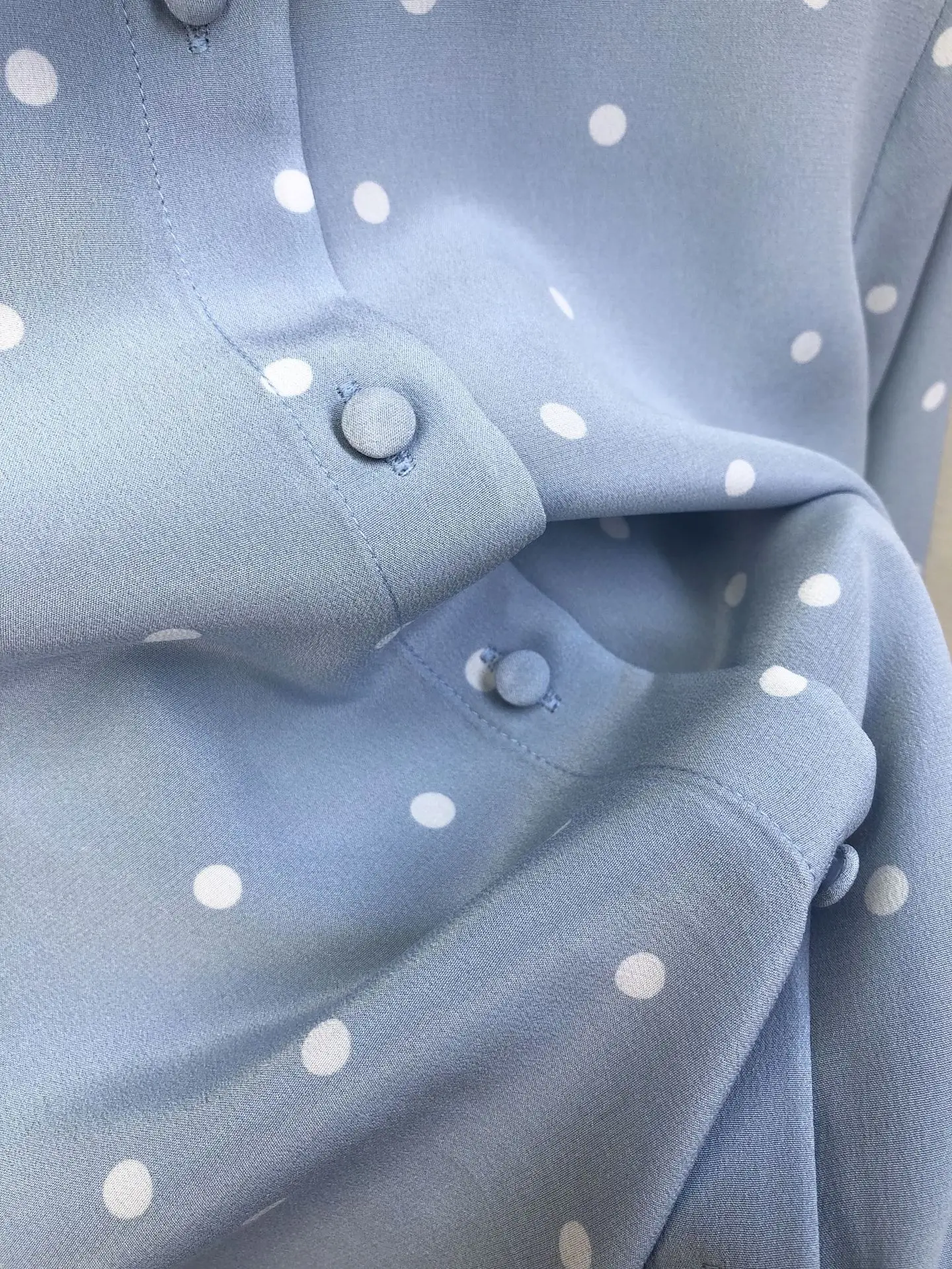 Polk Dot Print Женские рубашки из натурального шелка с длинным рукавом однобортные Элегантные Роскошные повседневные топы и блузки женская одежда