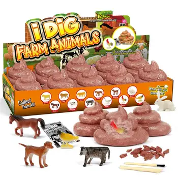 

DIY Kids Dig Kit Digging Excavation Kit Educational Gift Toy For Children Party Archaeology Paleontology Dung Shape