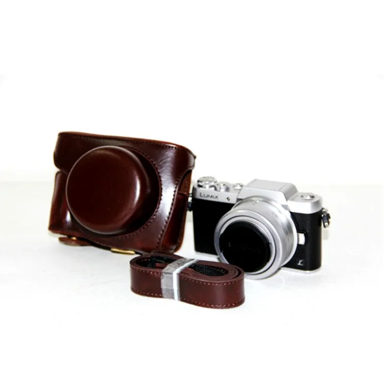 PU кожаный чехол для камеры Panasonic Lumix DC-GF10 GF9 GF8 GF7 GX900 GX950 GX850 GX800 сумка для камеры с плечевым ремнем - Цвет: Coffee