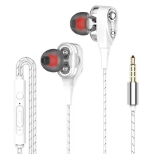 Écouteurs intra auriculaires stéréo à double entraînement S1, casque de Sport avec micro, pour xiaomi iPhone Samsung mp3 