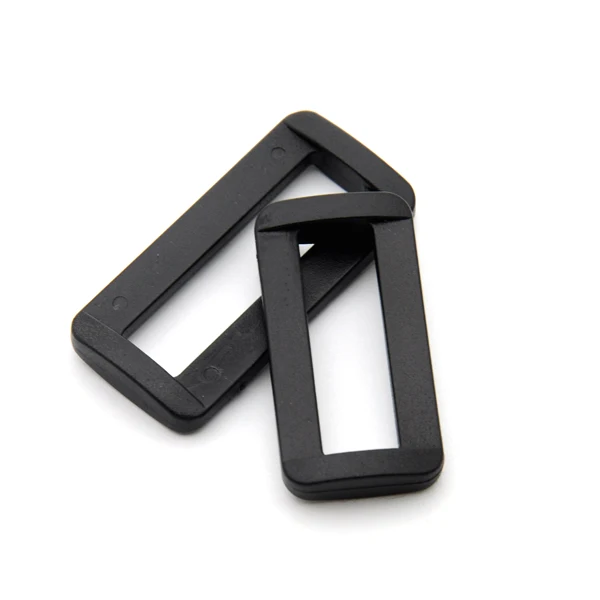 

100pcs black adjustable buckles plastic slider buckle square ring backpack webbing strap mixed size M004