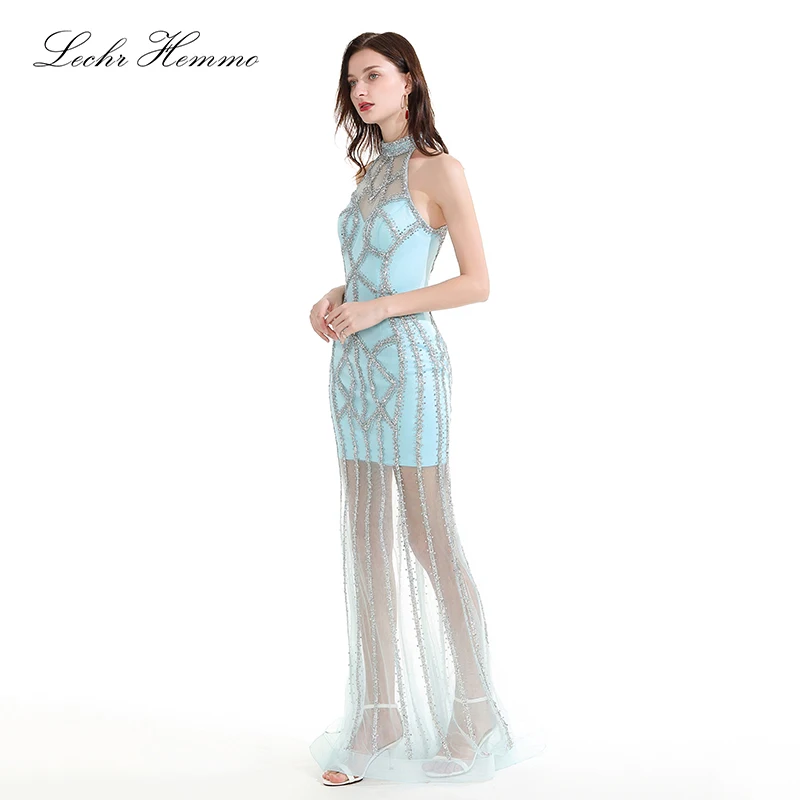 Super Sexy Prom Evening Dress Women Europe And America Style Cover Up Lace Outside Hollow Out Tulle Party Evening Dress