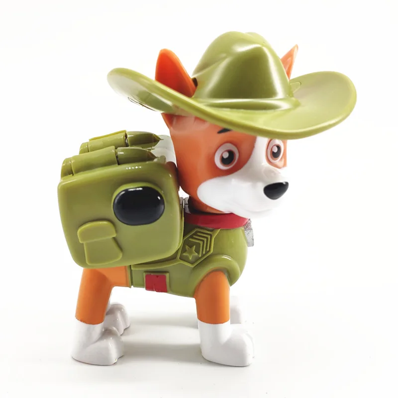 Tanie Paw Patrol deformacja wycofać muzyka samochód lalka z pvc zabawka Action model postaci zabawki dla dzieci prezent świąteczny pies Tracker 3p11