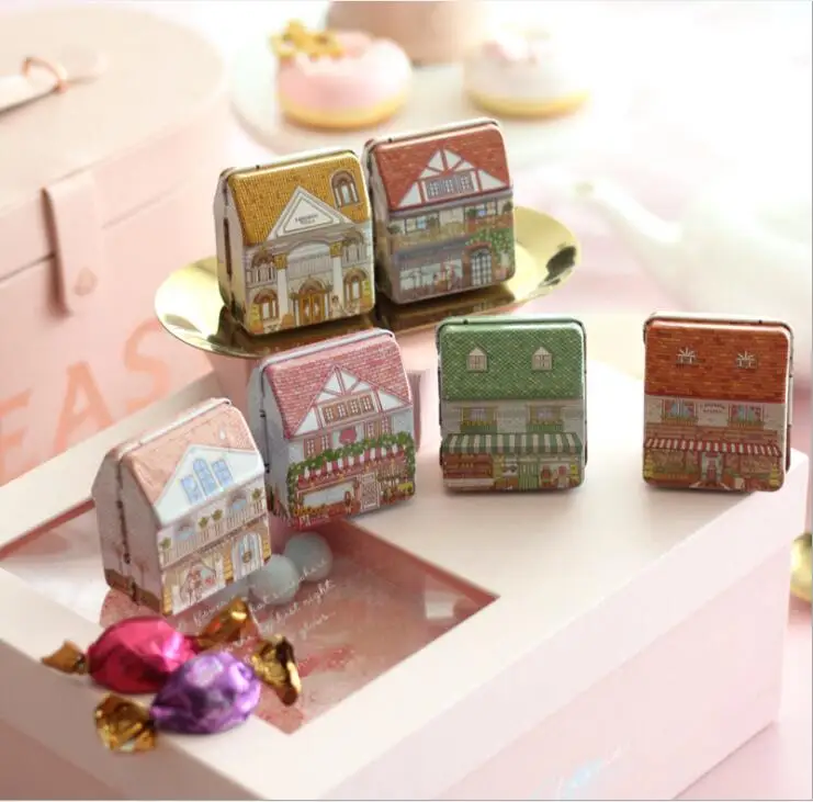 12pc/lot House Shape Mini Pill Case Collectables mini Box Diy storage box Iron lipstick case Candy | Дом и сад