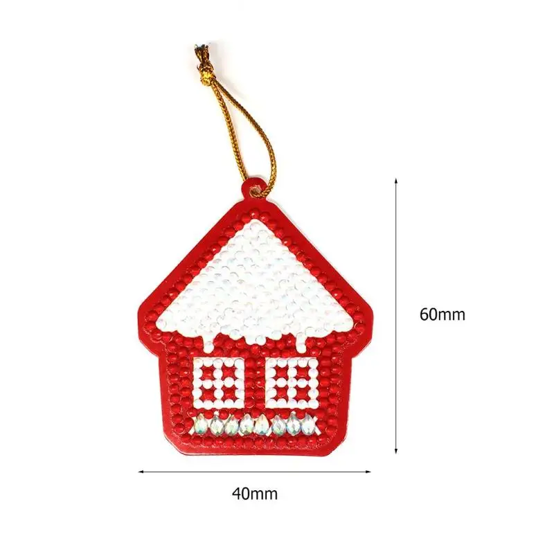 10PCS Resin Full Drill 5D Diamond Painting Cardboard Christmas Tree Hanging Pendant DIY Cross Stitch Embroidery Xmas Ornament