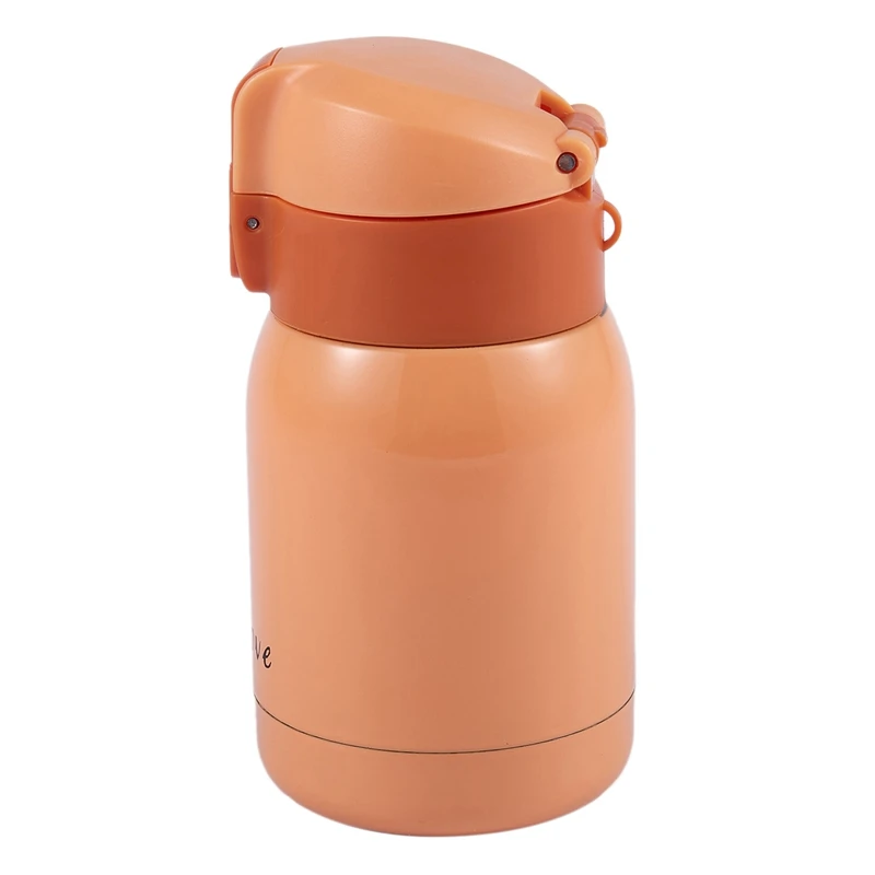 2pcs Mini Stainless Steel Big Belly Thermos Bottle- Rose 280Ml& Orange 200Ml