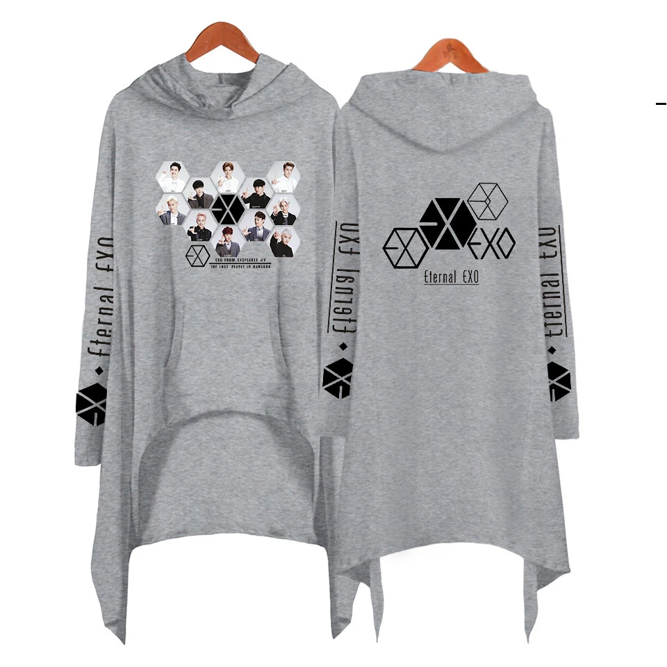 EXO Ablum Ulzzang толстовки Толстовка модная богемная Толстовка Женская длинная и свободная Женская Harajuku толстовки для девочек пуловеры