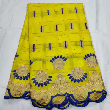 

5Yards Swiss voile Lace in Switzerland 100% Cotton Embroidery Lace Yellow For Wedding Dress African French Lace Fabrics A-1166