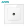 SRAN new TV interface socket home decoration wall TV signal access outlet 86 mm* 86mm crystal tempered glass white A601-010 ► Photo 1/6