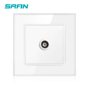

SRAN new TV interface socket home decoration wall TV signal access outlet 86 * 86mm crystal tempered glass