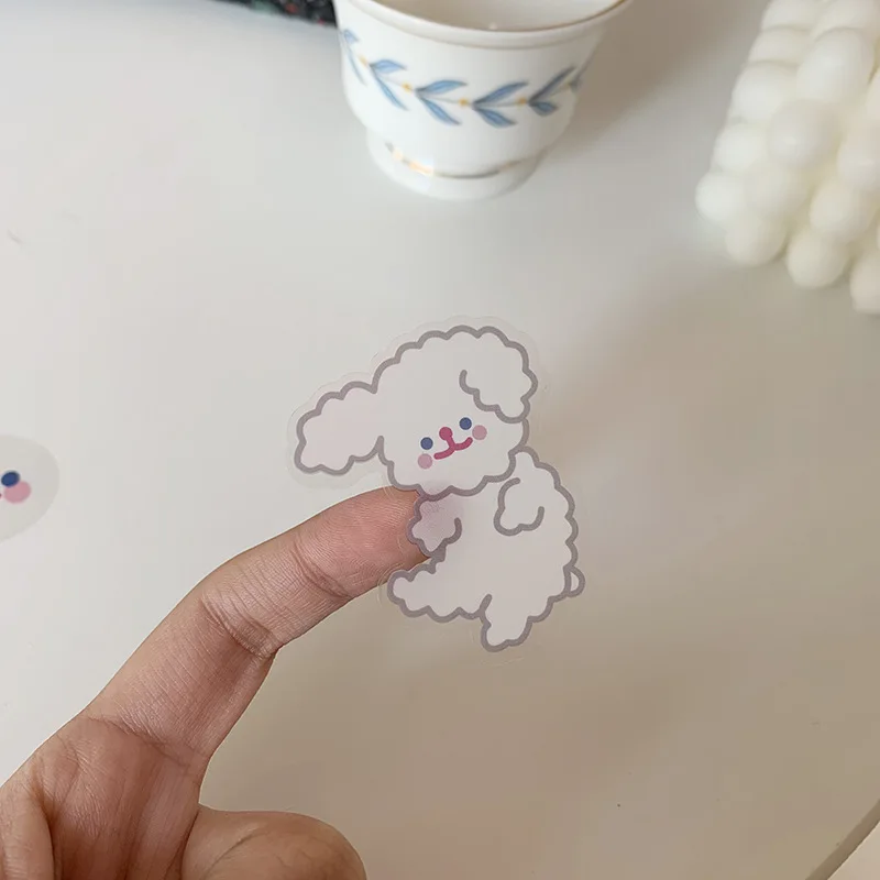 SIXONE милый мультфильм облака улыбка лицо щенок декоративные наклейки s Kawaii водонепроницаемый ПВХ рука счета запечатывания стикеры канцелярские товары