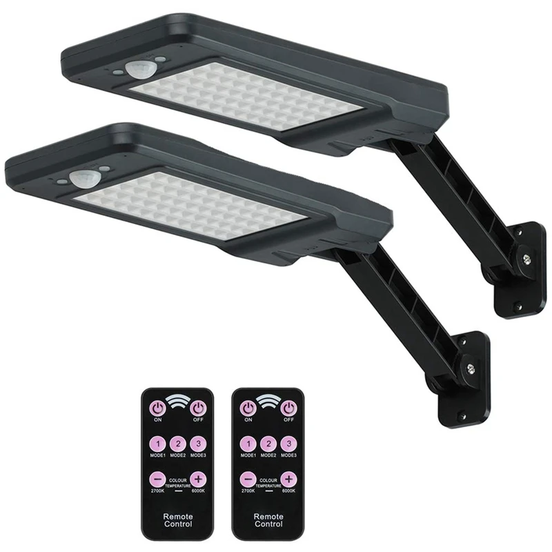 

Solar Outdoor Motion Sensor Light, 2 Packs, 60 LED IP65 Waterproof Outdoor Safety Wall Light, with 3 Lighting Modes, Suitable fo