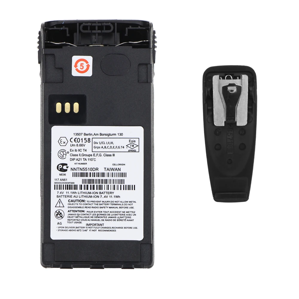 2 Pcs NNTN5510DR 2200mAh ATEX Replacement Li-ion Battery For Motorola GP329EX GP339EX PTX760EX GP340 GP380 GP580 GP680 Radios - Цвет: Black