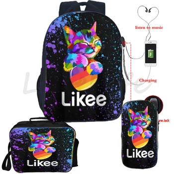 

Likee Live Bag 3Pcs / Set Casual Likee Video App Fashion Backpack Pencil Case Rucksack Children School Backpack Popular Backpack
