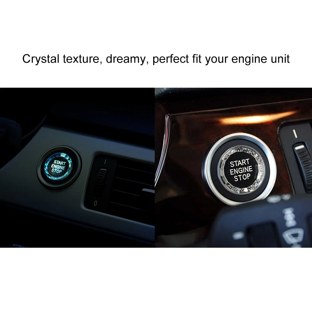 Стиль кристалл автомобиль старт остановить двигатель переключатель крышка из углеродного волокна мощность зажигания для BMW 1 3 5 6 серии X1 X2 X3 X5 X6