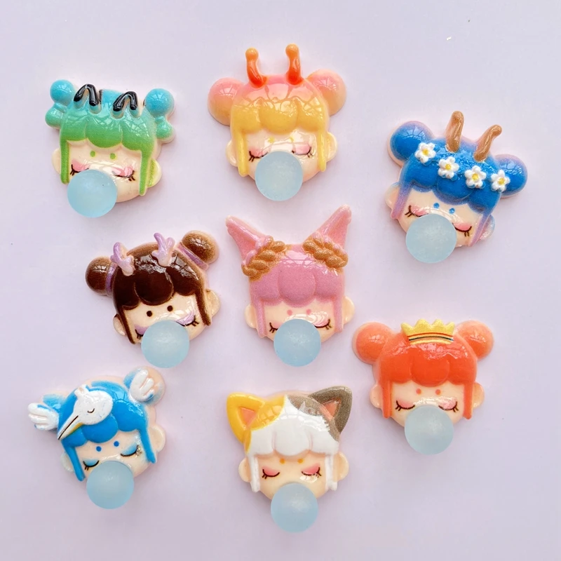 

10/20Pcs Kawaii Cute Mini Bubble blowing girl Flat back Cabochons Scrapbooking DIY Jewelry Craft Decoration Accessories F08