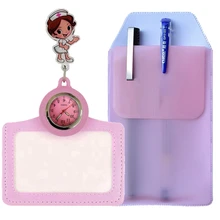 Новые 2 в 1 мультфильм медсестры раскладной держатель для бейджа карманные часы пеналы для ручек Дамы Женщины Доктор мужские именные Карты Повесить кварцевые часы