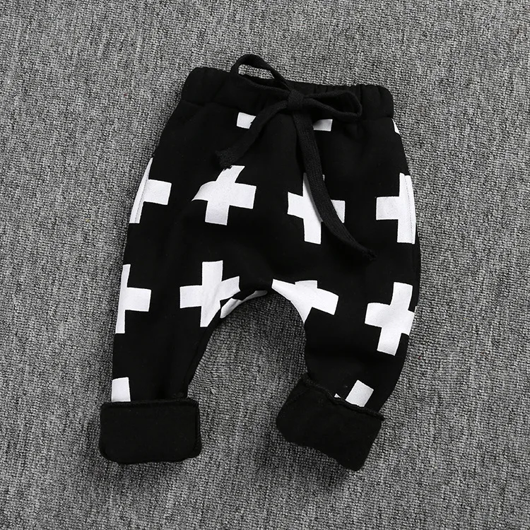 INS Hot Selling Crawler Cross Brushed And Thick Fleece Casual Harem Pants Free Agent