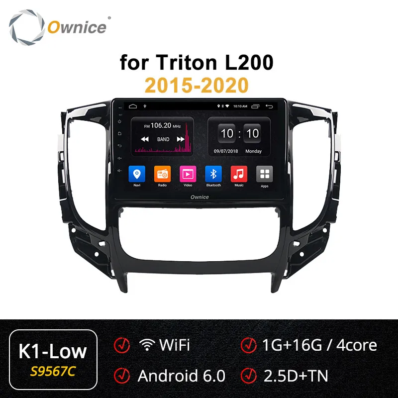 Ownice k3 k5 k6 Android 9,0 автомобильный Радио dvd-плеер для Mitsubishi Triton L200 DSP 4G LTE автомобильный Радио gps Navi 8 ядерный - Цвет: S9567 K1 LOW