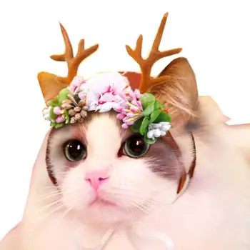 

Pet Antlers Headband Holiday Christmas Halloween Costume for Dogs Cats Hair Accessories