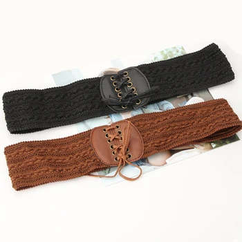 

Fashion Belt For Women Girdle Wide Elastic Leather Cummerbunds Women Waistband Belts Wedding Party Gift Accessories