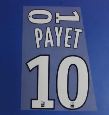 10 Dani Alves Nameset печатная футбольная нашивка значок - Цвет: away Payet 10