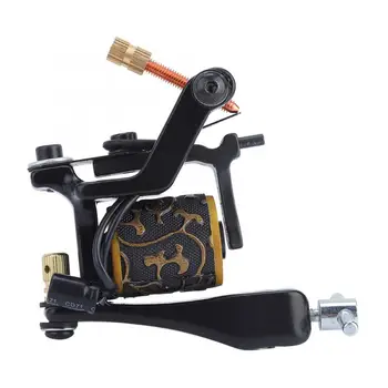

12 Warps Coils Wire Unique Pattern Tattoo Machine Gun Alloy Single Wire Coil Tattoo Machine with Wrench
