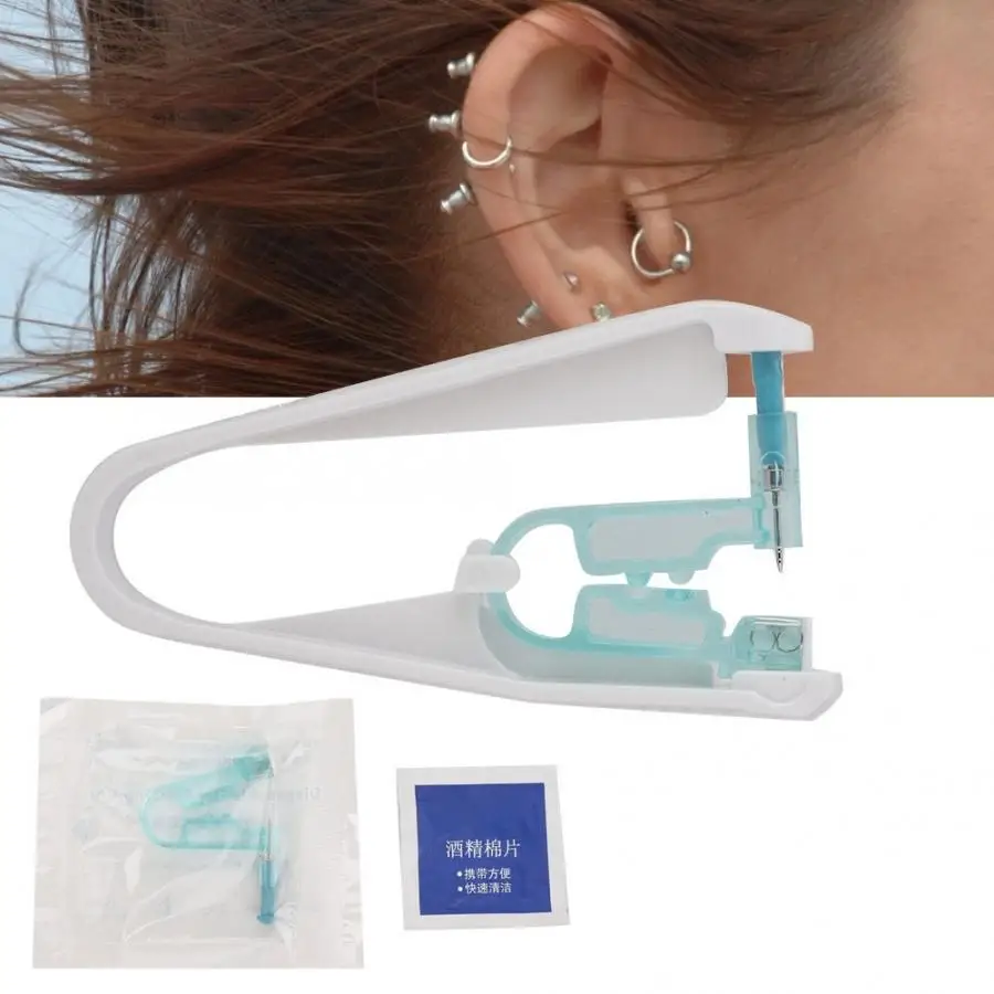 

Disposable Painless Anti-Allergy Ear Piercing Gun Tool With Alcohol Wipe Pads Hypoallergenic Needle Piercing Artifact Jewelleryi