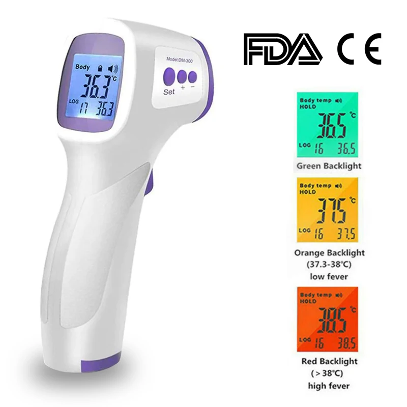 

New Household Without Contact Thermometer For Adult/Children/Infant Forehead Digital Device Green Yellow and Red Show Easy Read