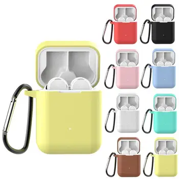 

Bluetooth Headset Accessories For Xiaomi Air True Wireless Earphone Silicone Cover Case With Carabiner Ant-Lost buckle