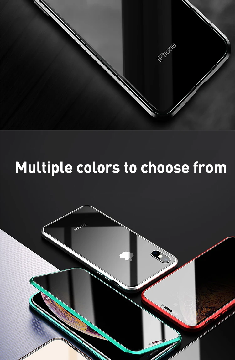 Магнитный адсорбционный чехол для IPhone 11 Pro XS MAX X XR 8 7 Plus 6 6s чехол двухсторонний стеклянный Магнитный чехол 7 Plus Funda Coque