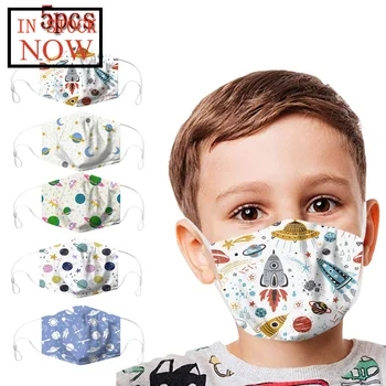 

Kids Child 3d Printing Reusable Washable Pollution Spatter Face 5pc Children's Fashion Face Shield Masque Face Mask Mascarillas