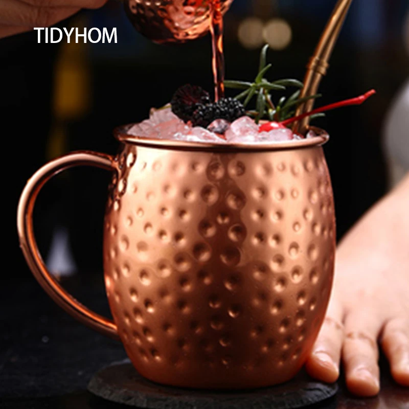 

550ml Spotted Concave-Convex Pattern Beer Mug With Handle Coffee Cup Copper Mug Travel Mug Special Creative Water Glass Gift