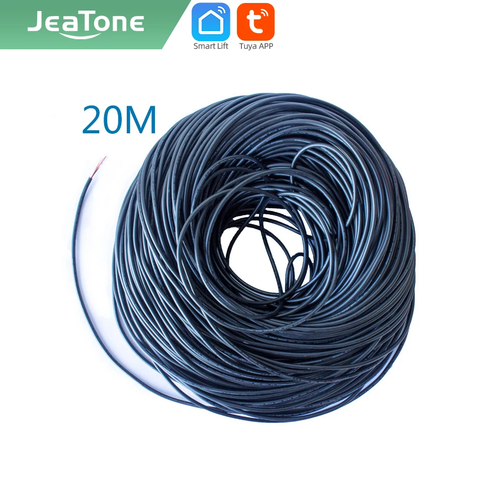 JeaTone Tuya умный видеодомофон Удлинительный кабель 4x0 12 мм 20 метров луженая медная проволока Бесплатная